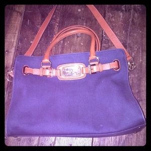 Michael Kors navy fabric tote